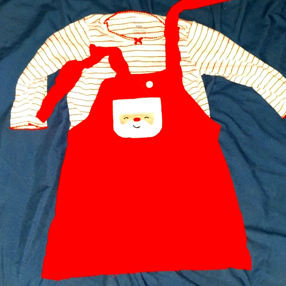 Girls Santa Jumper Dress 12 Months